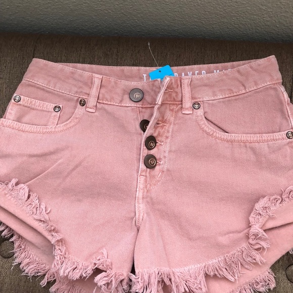 Cotton On Pants - The Frayed Mid Rise Button Fly Shorts